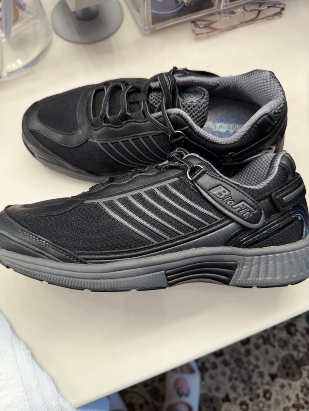 Women's Black Athletic Lace-Up Walking Sneakers